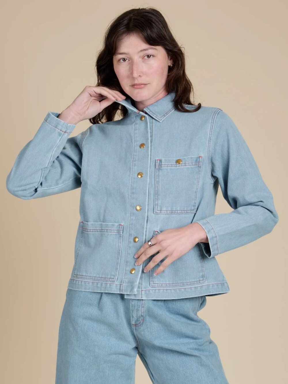 Big Bud Press Indigo Denim Work Jacket in Light Wash - Size XS/S
